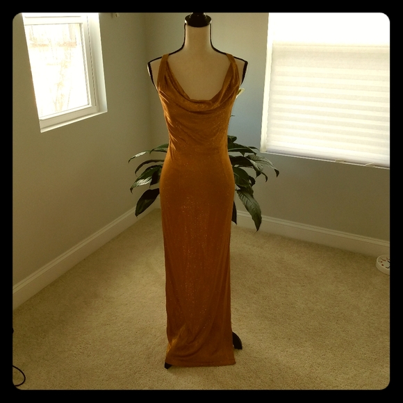 Dresses & Skirts - "VINTAGE" Rimini Metallic Gold Dress!